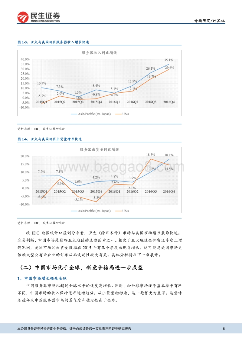 云计算专题报告之一：深析服务器数据看中国云计算正逢历史良机.pdf_第5页
