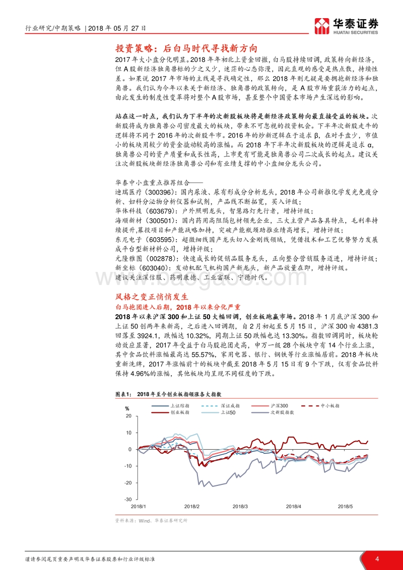 中小市值2018年中期策略报告：独角兽闪亮登场，新经济输血次新.pdf_第4页