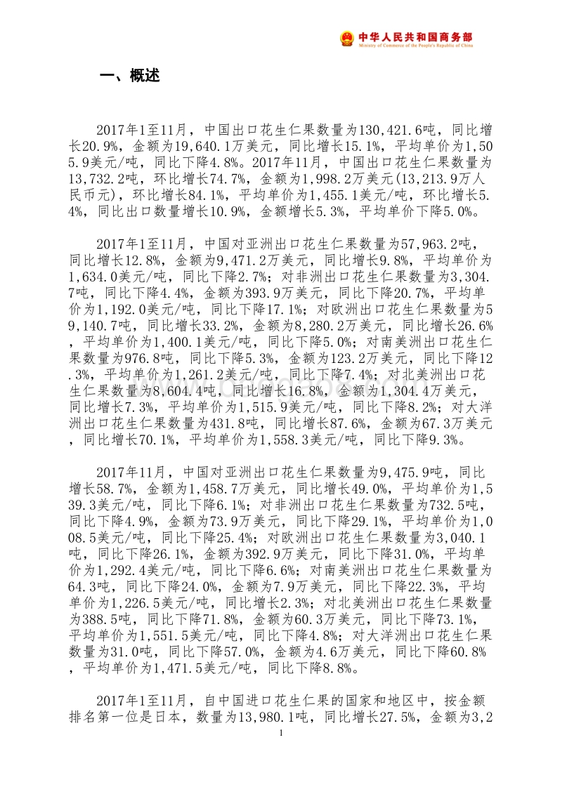 2017年11月中国花生仁果出口月度统计报告.pdf_第2页