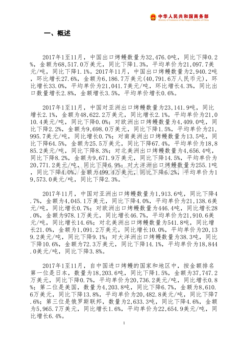 2017年11月中国烤鳗出口月度统计报告.pdf_第2页