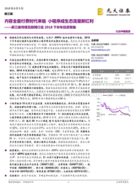 新三板传媒互联网行业2018下半年投资策略：内容全面付费时代来临，小程序成生态流量新红利.pdf
