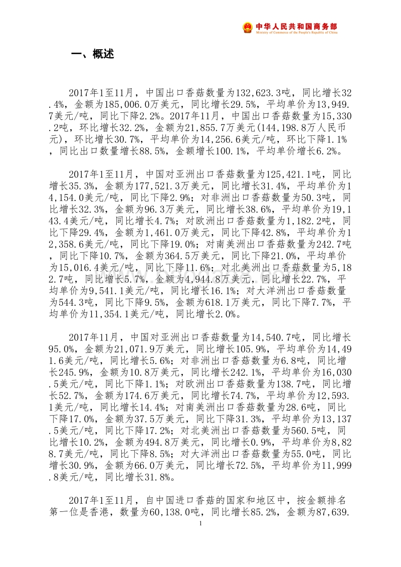 2017年11月中国香菇出口月度统计报告.pdf_第2页