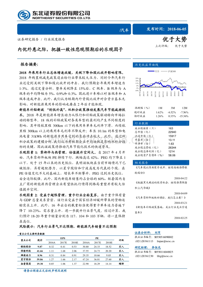 汽车行业深度报告：内忧外患之际，把握一致性悲观预期后的乐观因子.pdf_第1页