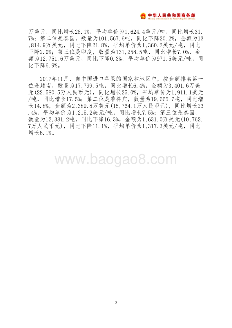 2017年11月中国苹果出口月度统计报告.pdf_第3页