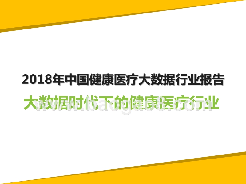 2018年中国健康医疗大数据行业报告.pptx_第1页