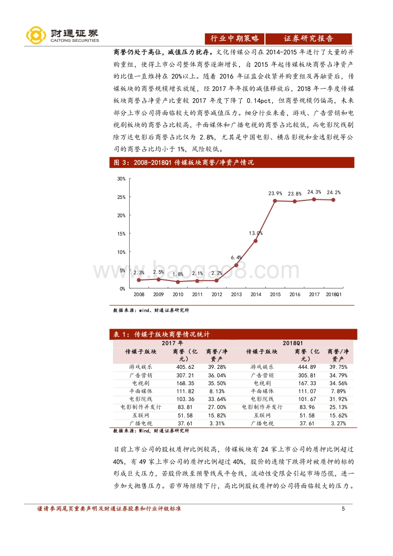 传媒行业2018年中期投资策略：板块整体分化仍将加剧，逻辑由确定性取代成长性.pdf_第5页