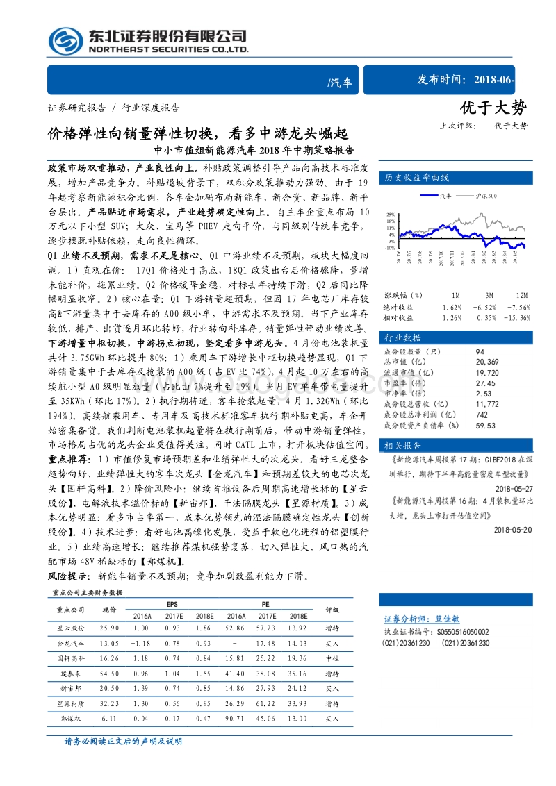 新能源汽车2018年中期策略报告：价格弹性向销量弹性切换，看多中游龙头崛起.pdf_第1页