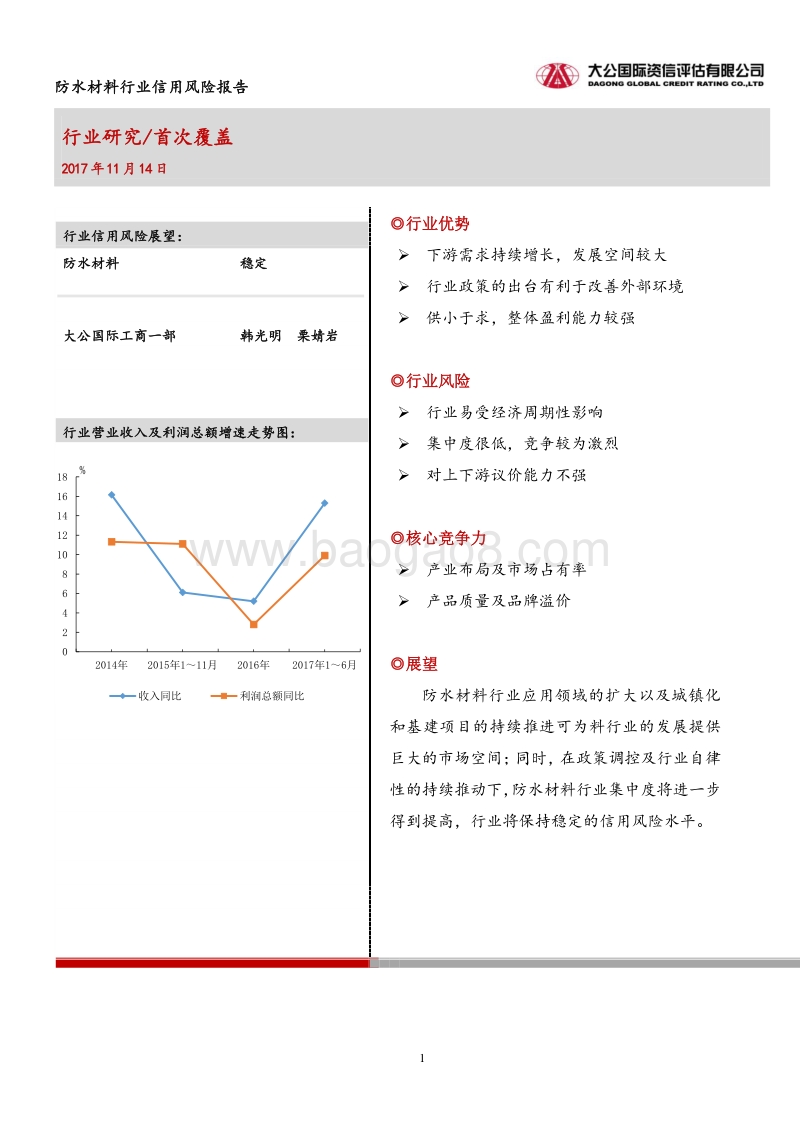 防水材料行业信用风险报告.pdf_第1页