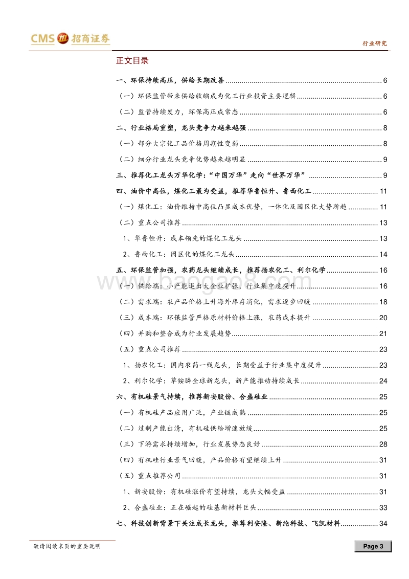 基础化工行业2018年中期投资策略：环保持续高压，拥抱龙头白马.pdf_第3页