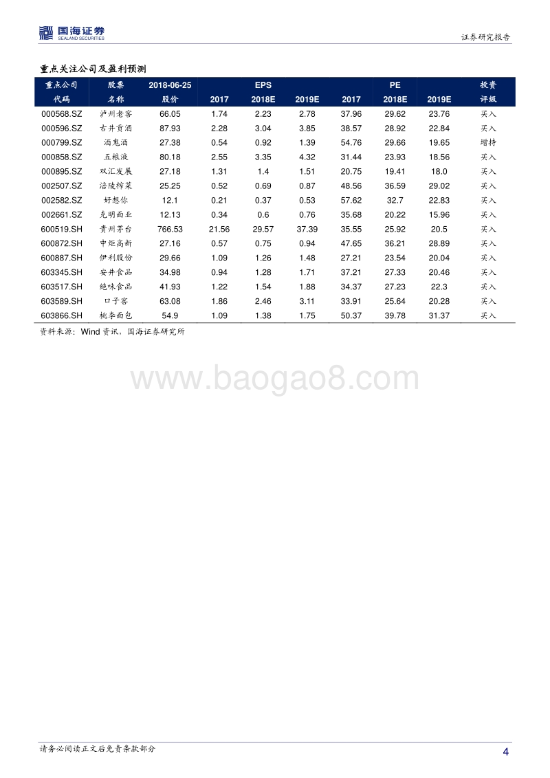 食品饮料行业2018年中期策略报告：看好运营能力强的中高端白酒企业及具备新品类、新商模的食品类公司.pdf_第4页
