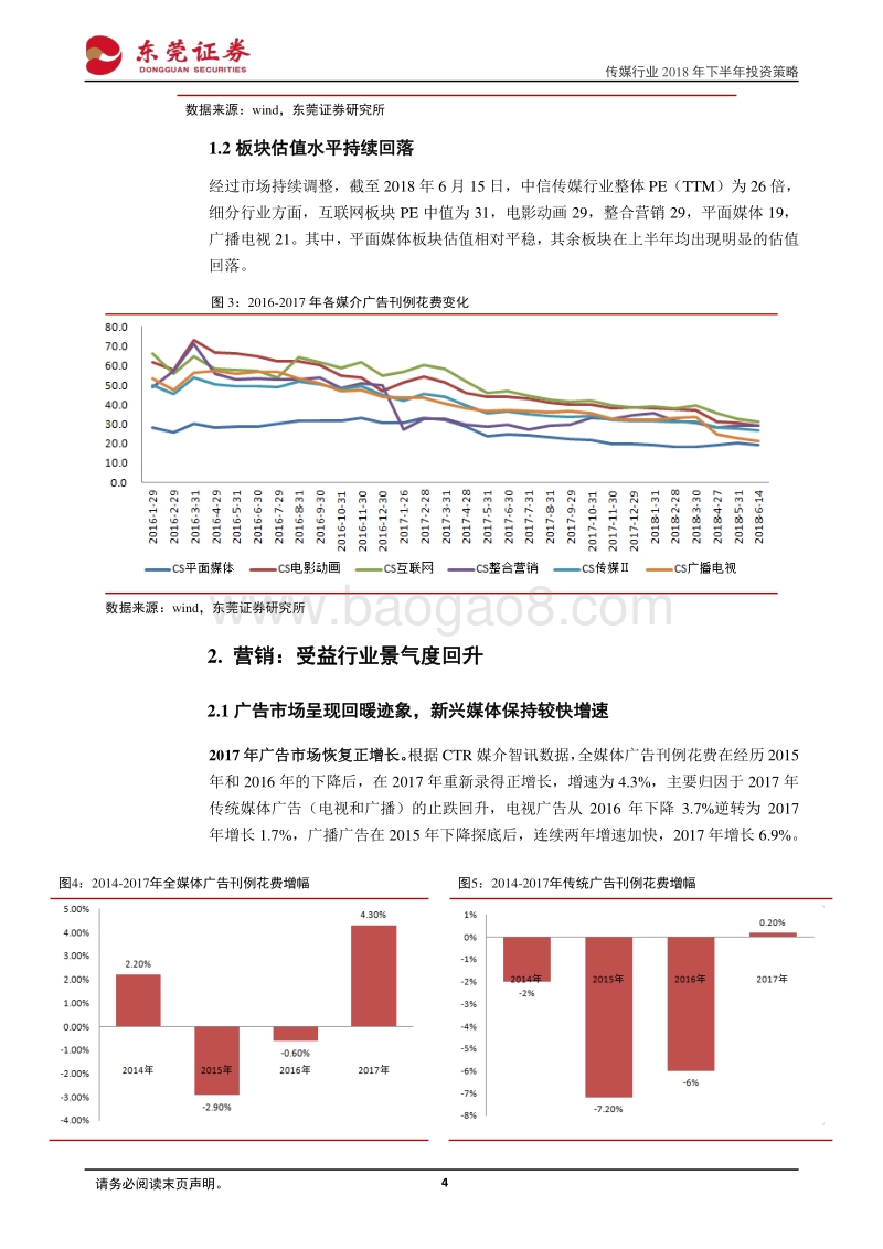 传媒行业2018年下半年投资策略：广告营销及电影景气度回升，择优关注细分龙头.pdf_第4页