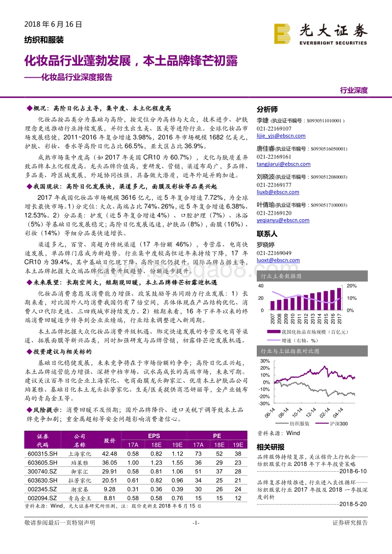 化妆品行业深度报告：化妆品行业蓬勃发展，本土品牌锋芒初露.pdf_第1页