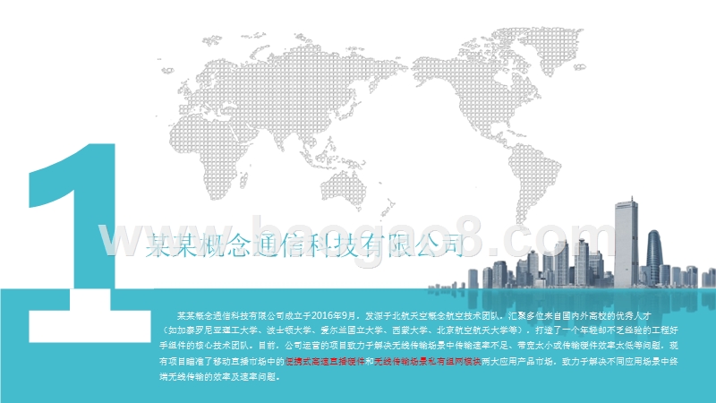 某某概念通信科技有限公司商业计划书.pptx_第3页