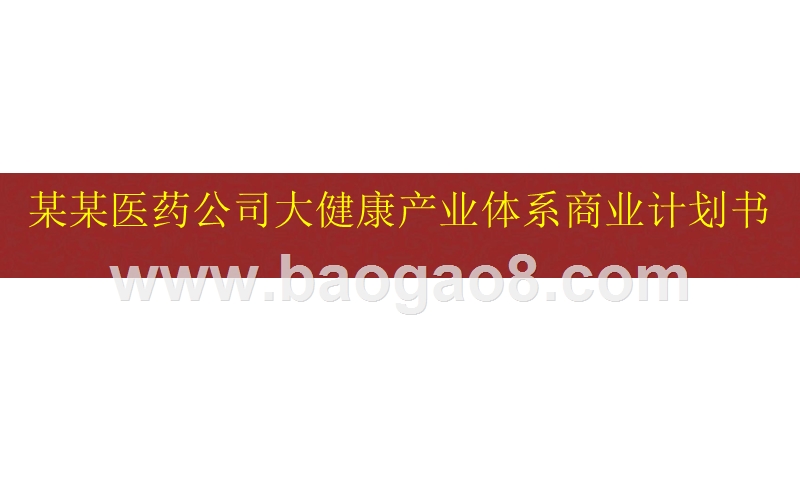 某某医药公司大健康产业体系商业计划书.pptx_第1页