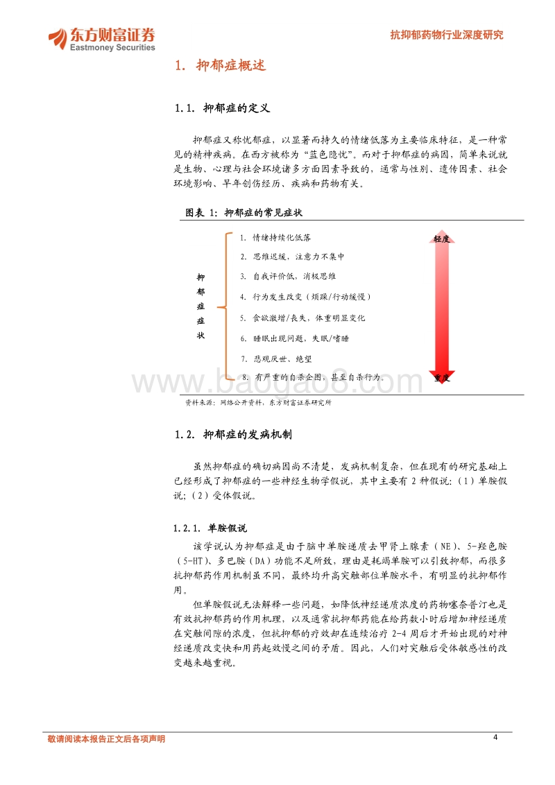 抗抑郁药物行业深度研究：“心灵感冒”不容小视，其间市场大有乾坤.pdf_第4页