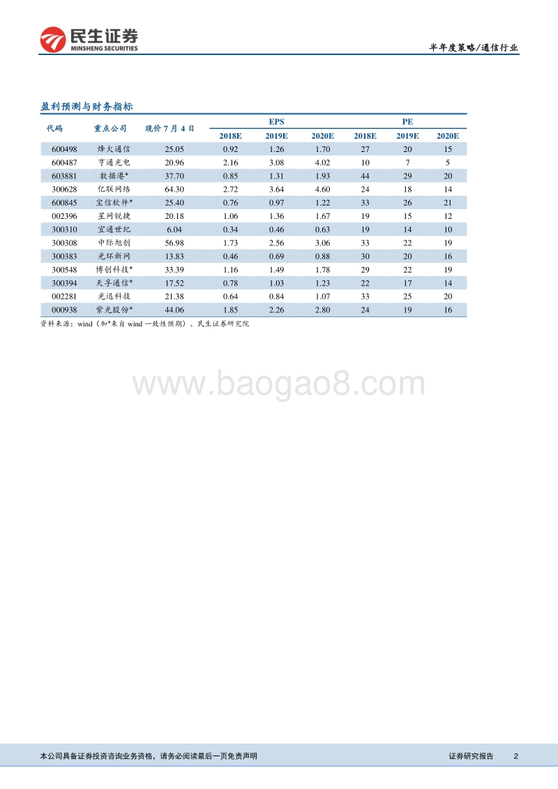 通信行业2018年中投资策略报告：5G进入冲刺阶段，云计算、数据中心产业确定性强.pdf_第2页