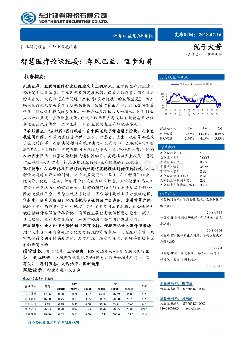 智慧医疗论坛纪要：春风已至，迈步向前.pdf_第1页