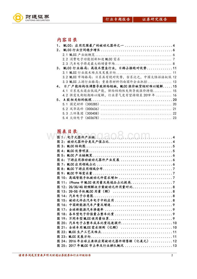 电子行业专题报告：MLCC供需结构失衡带来的景气度将持续到2019年.pdf_第2页