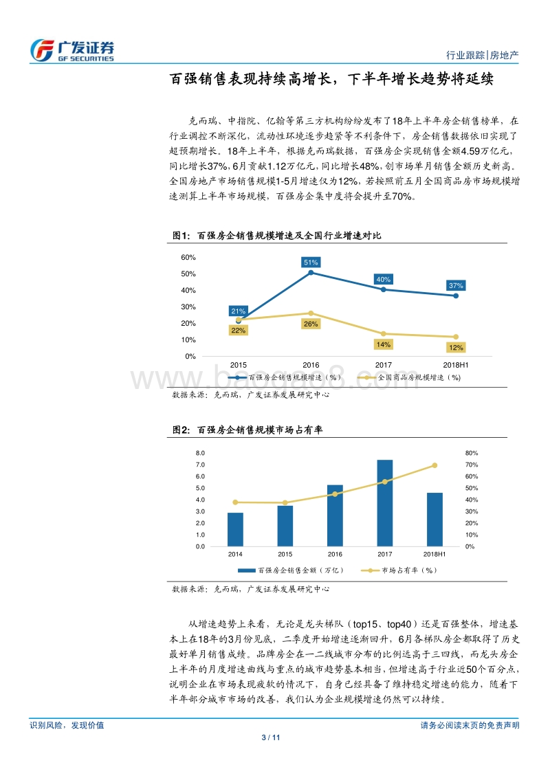 房地产行业百强房企18年上半年销售点评：风景这边独好.pdf_第3页
