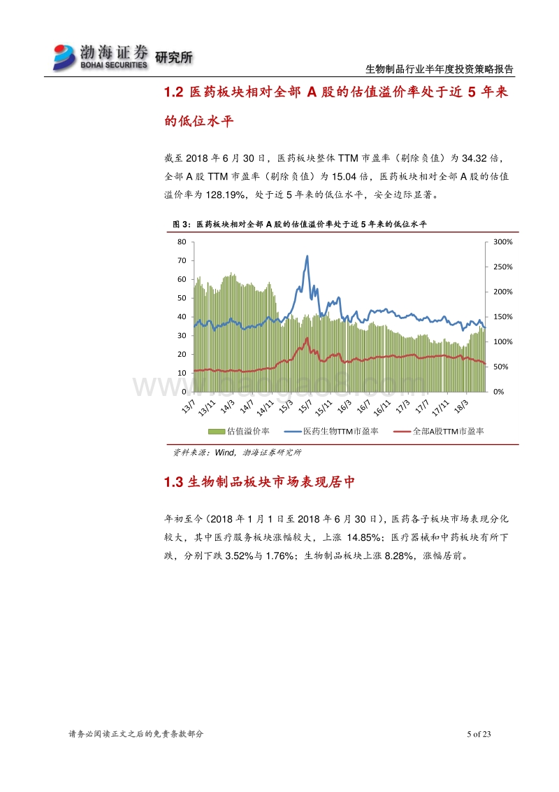 生物制品行业2018年半年度投资策略报告：看好医药行业内细分龙头及创新药领域的发展.pdf_第5页