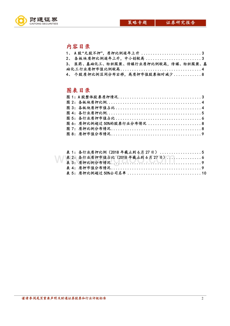股票质押专题报告：持续关注股票质押风险.pdf_第2页