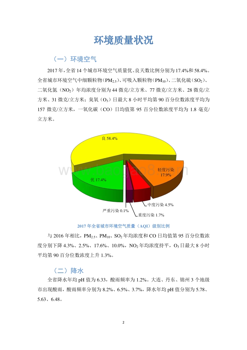 2017年度辽宁省环境状况公报.pdf_第4页