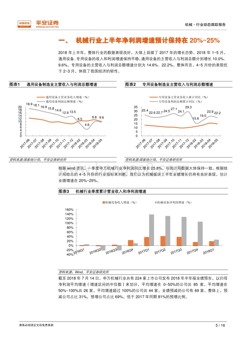 机械行业2018年中报前瞻：行业盈利良好，龙头企业表现突出.pdf_第5页