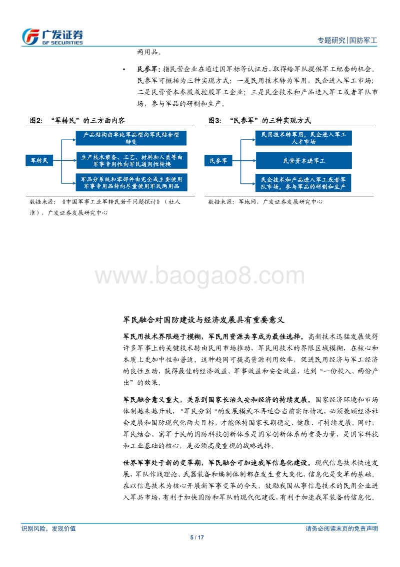 军民融合是国家战略，处于双向融合发展期.pdf_第5页