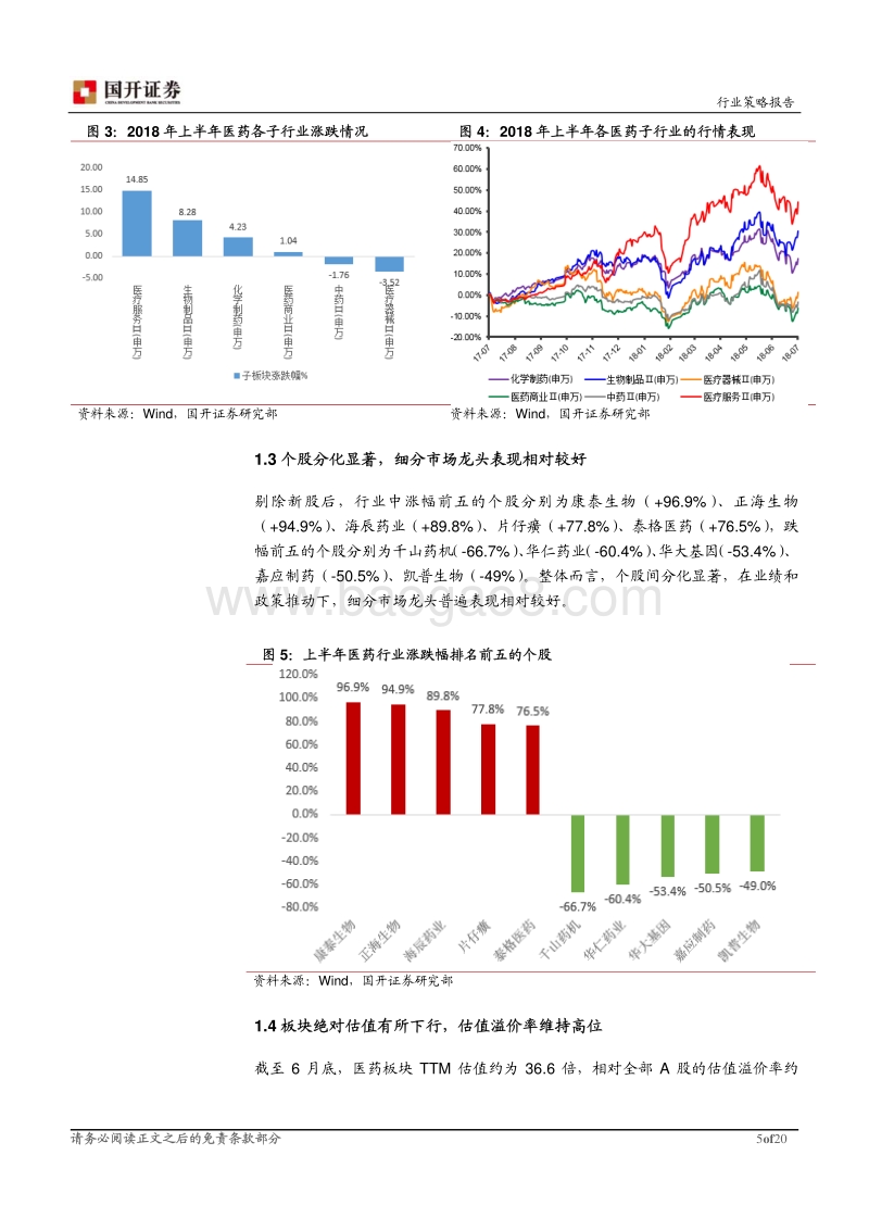医药行业2018年半年度策略报告：创新和业绩驱动下关注结构性机会.pdf_第5页