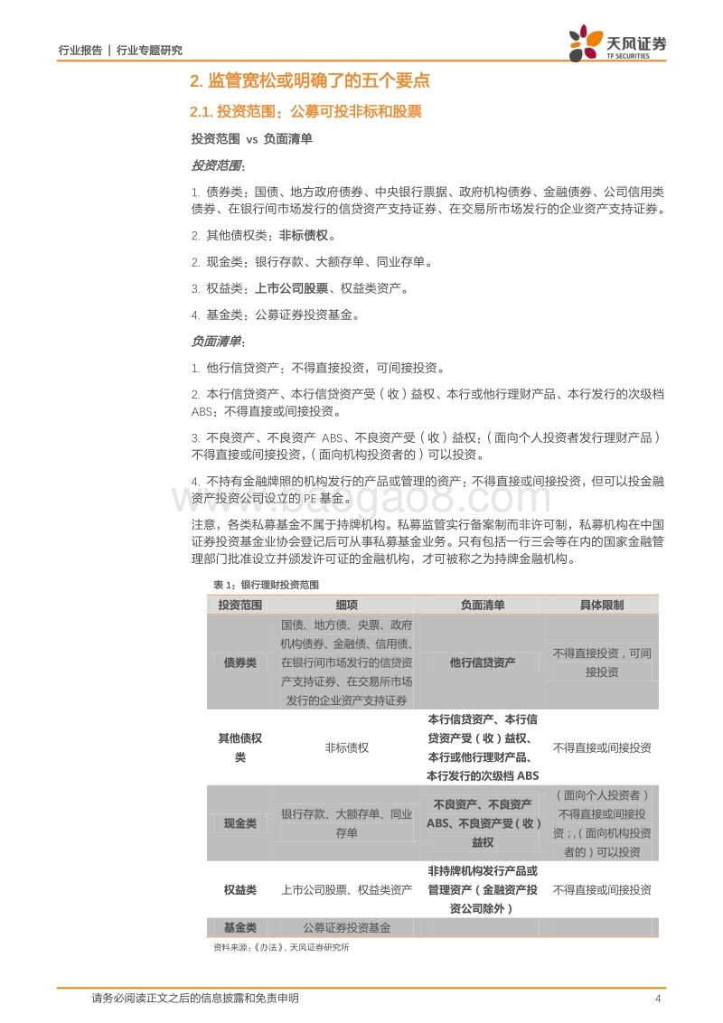 银行行业专题研究：详解理财细则：尺度放松以稳信用，落地本身即利好.pdf_第4页