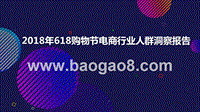 2018年618购物节电商行业人群洞察报告.pptx