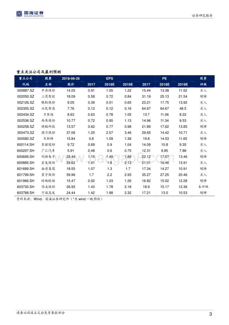 汽车行业2018年中期策略：行业增速趋于平缓，无碍零部件持续成长.pdf_第3页