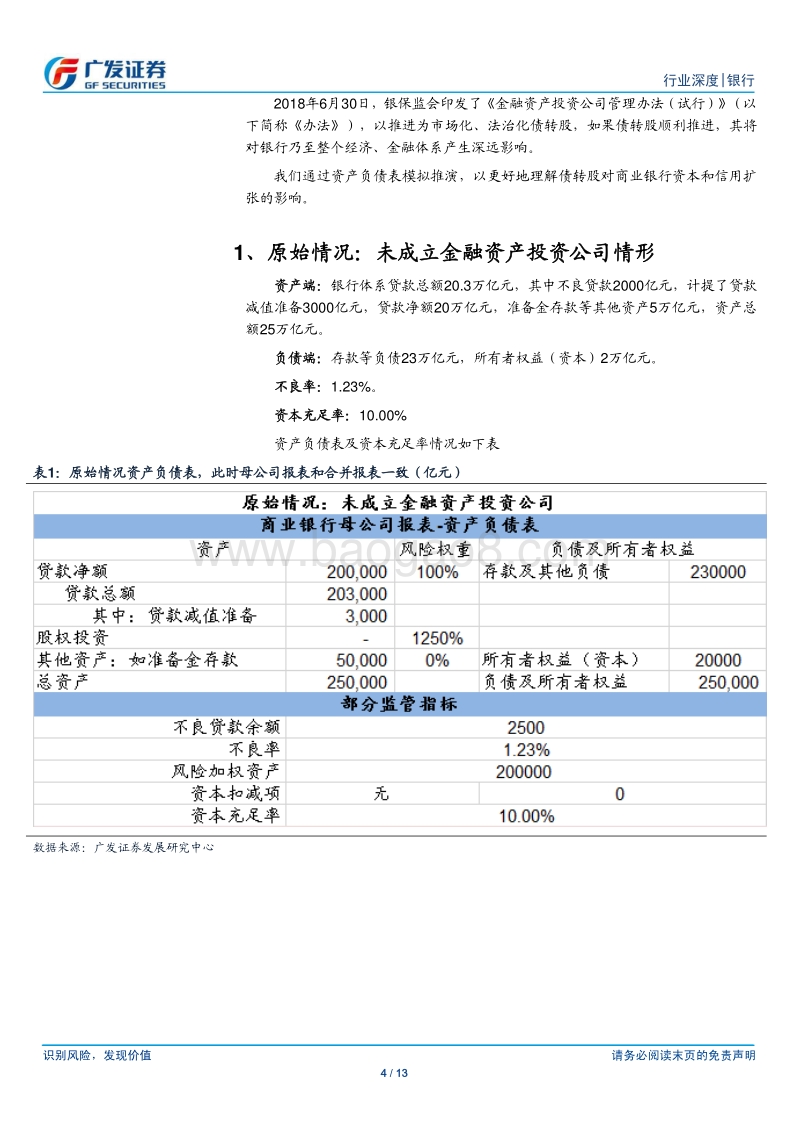 银行行业：未雨绸缪，资本释放—模拟资产负债表推演债转股的影响.pdf_第4页