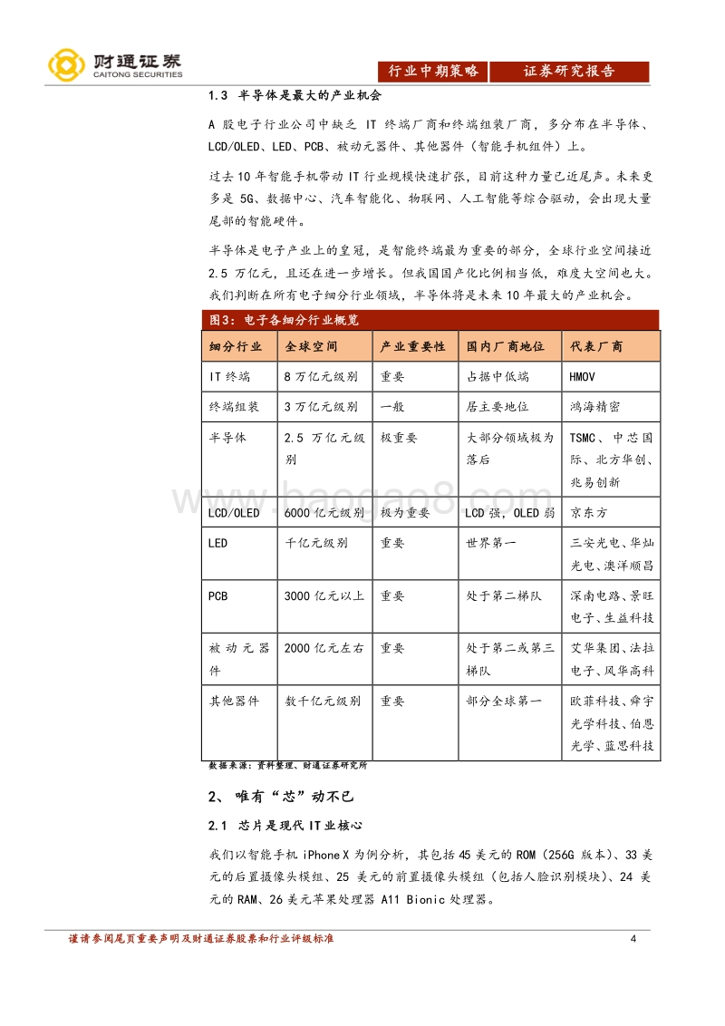 2018年电子行业中期策略：唯有“芯”动不已.pdf_第4页
