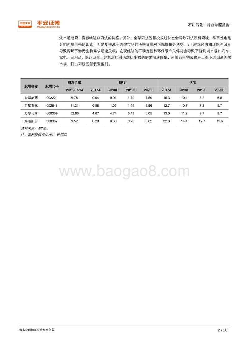 石油化工行业专题报告：丙烯需求将稳步增长，丙烷脱氢盈利向好.pdf_第2页