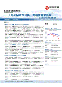 动力电池月度装机专题报告：6月补贴政策切换，高端化需求显现.pdf