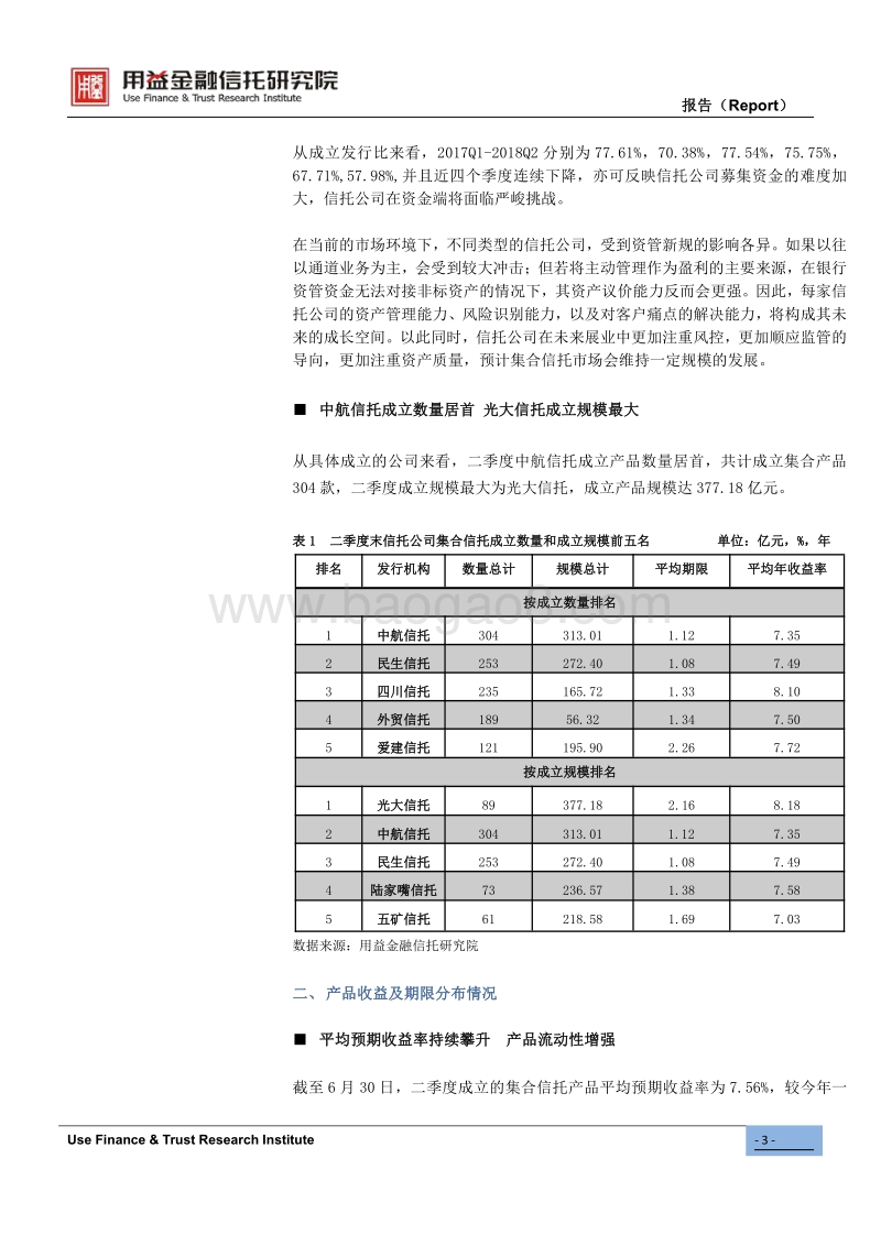 2018年Q2集合资金信托产品季度分析.pdf_第3页