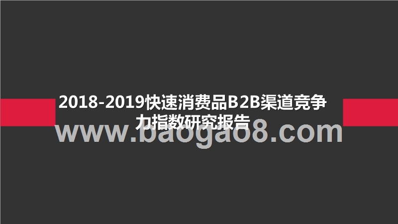 2018-2019快速消费品B2B渠道竞争力指数研究报告.pptx_第1页