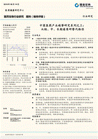 中国医药产业趋势研究系列之三：从短、中、长期看原研替代路径.pdf
