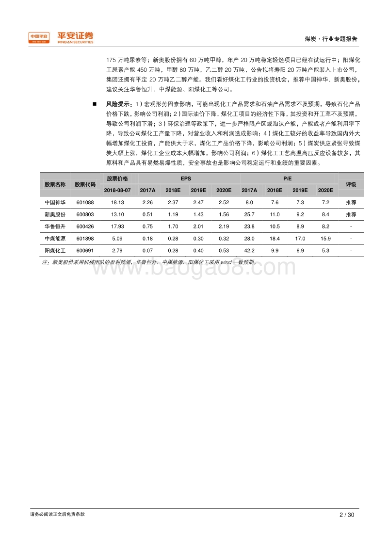 煤炭行业专题报告：以史为鉴：技术成熟+油价高位，布局煤化工正当其时.pdf_第2页