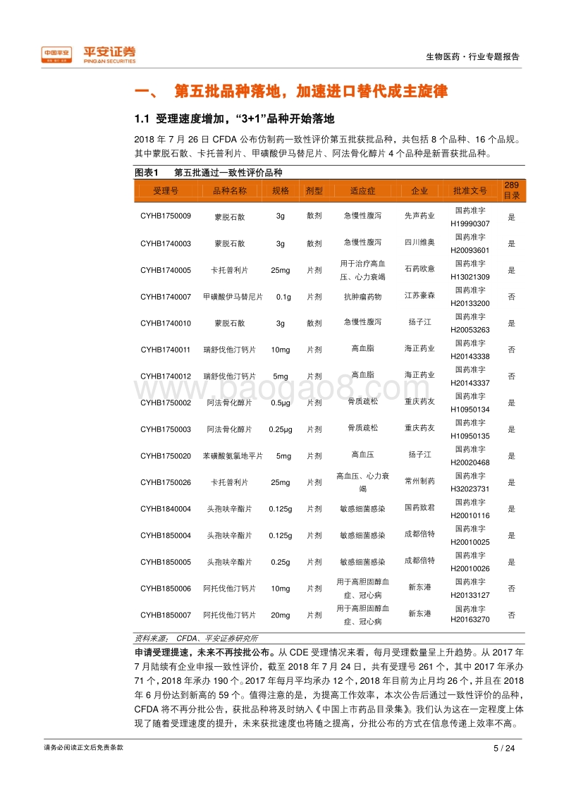 生物医药一致性评价专题报告：进口替代成政策基调，注射剂争相布局硝烟再起.pdf_第5页