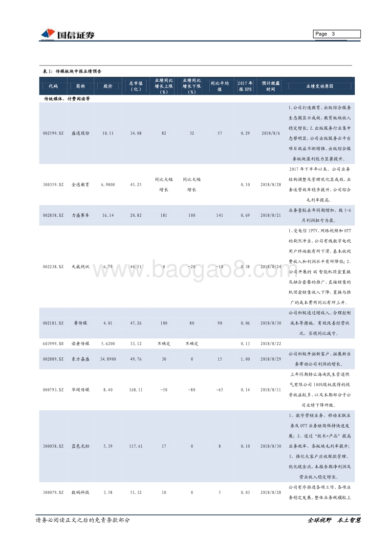 传媒行业2018年中报前瞻暨八月投资策略：传媒行业整体业绩稳定，影游板块增速维持上行.pdf_第3页