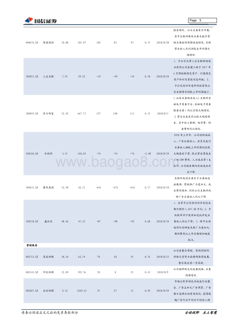 传媒行业2018年中报前瞻暨八月投资策略：传媒行业整体业绩稳定，影游板块增速维持上行.pdf_第5页