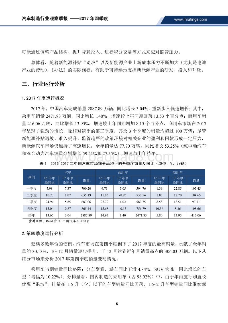 2017年四季度汽车制造行业观察季报.pdf_第5页