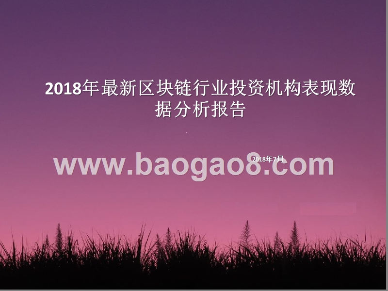 2018年最新区块链行业投资机构表现数据分析报告.pptx_第1页