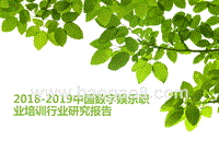 2018-2019中国数字娱乐职业培训行业研究报告.pptx