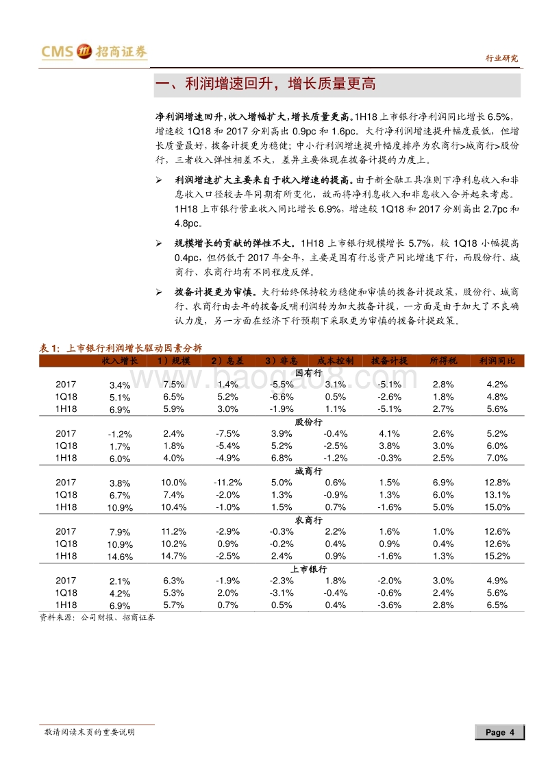 银行业2018年中报综述：分化中寻找相对确定性.pdf_第4页