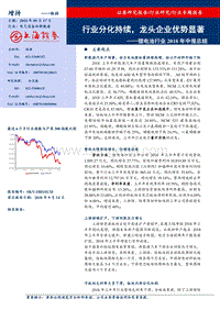 锂电池行业2018年中报总结：行业分化持续，龙头企业优势显著.pdf