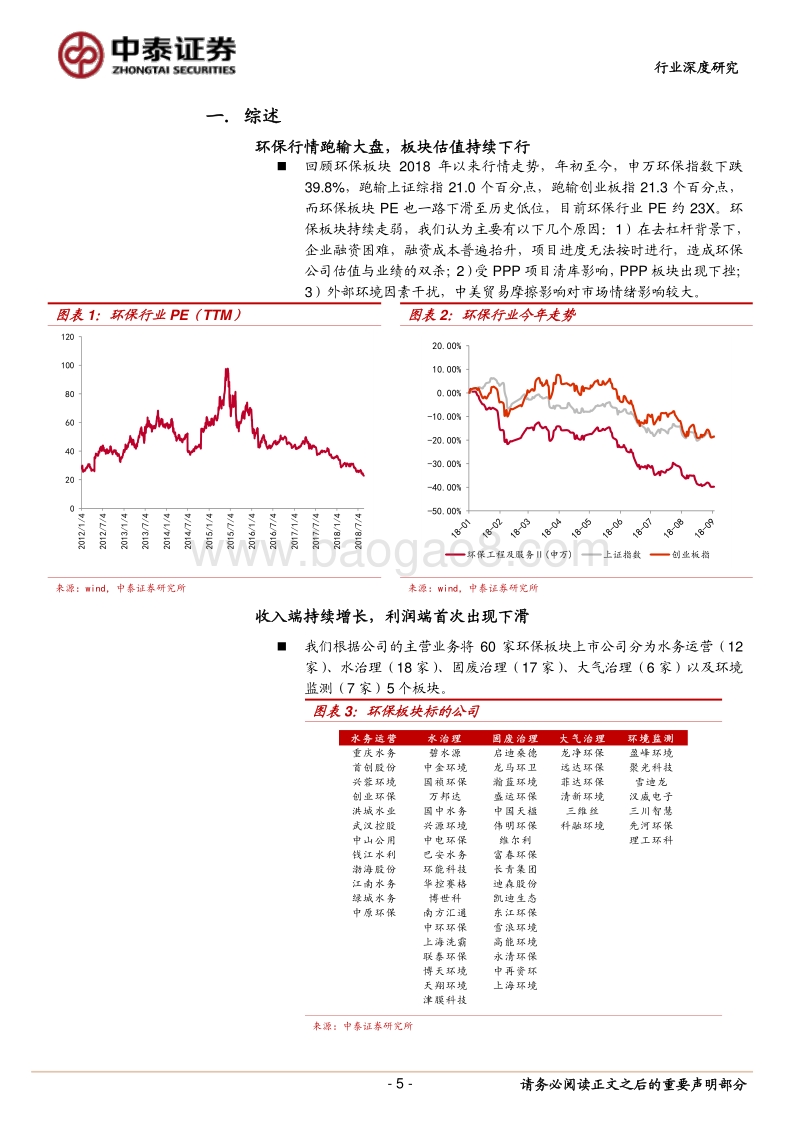 环保行业2018半年报分析：整体业绩增速放缓，把握优质运营资产.pdf_第5页