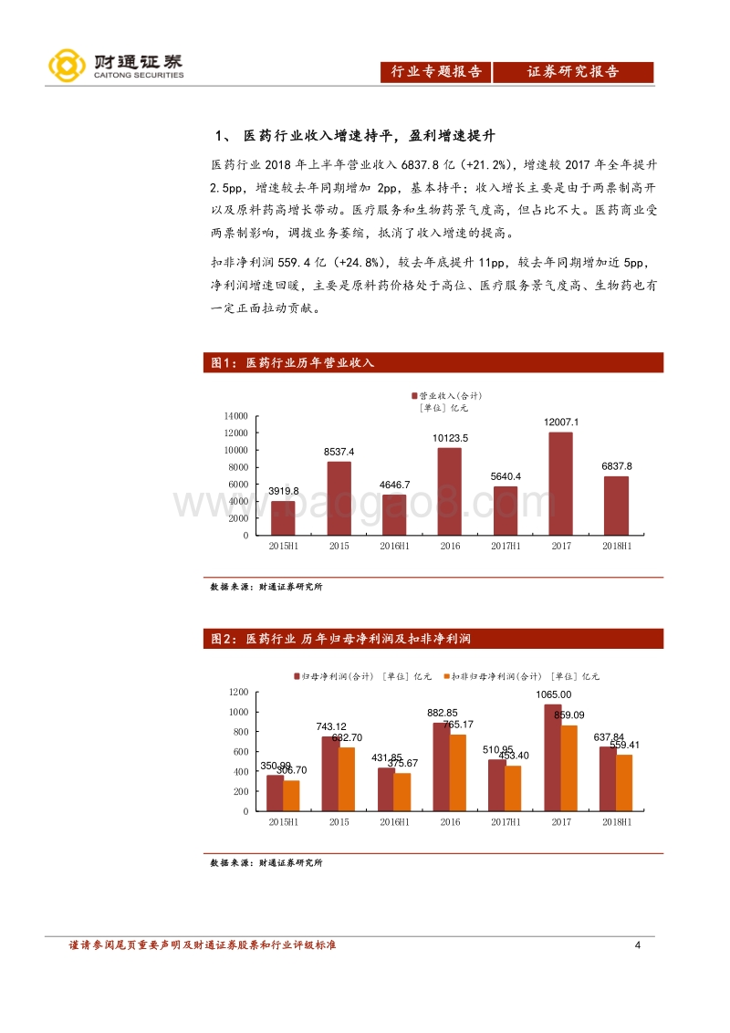 2018年医药行业中报总结分析：暂时无方向性，自下而上选择为主.pdf_第4页